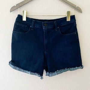 Express Mid Rise Dark Wash Convertible Hem Mid Short 8